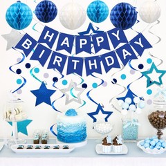 meowtastic Birthday Decorations Happy Birthday Banner with Honeycomb Balls 16pcs