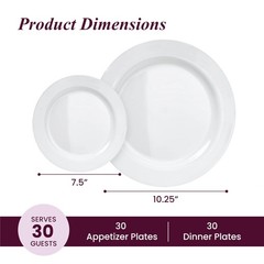 Aya’s 60 Pack Plastic Plates for Party – Heavy Duty Disposable Plate Set w