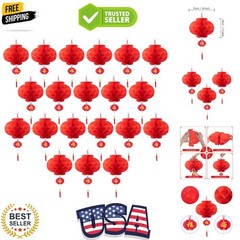 20 Pieces 10 Inch Chinese Red Paper Lanterns Festival Decorations for New , S…