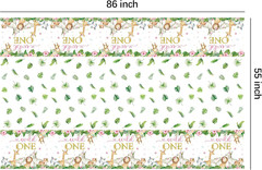 Wild One Birthday Decorations Girl Tablecloth, 3Pcs Disposable Zoo Animal Jungle