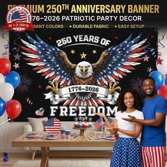 250th Anniversary Decorations – 4th of July Backdrop for Memorial Day | 1776-202