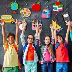 Complete Back to School Decoration Kit: Banners, Hanging Swirls & Centerpieces