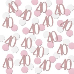 Rose Gold 40 Confetti, 40th Glitter Birthday Number Confetti, 200pcs Annivers…