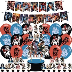 Anime-Themed Attack on Titan 4 Birthday Decor: Cake Toppers, Balloons & Banner