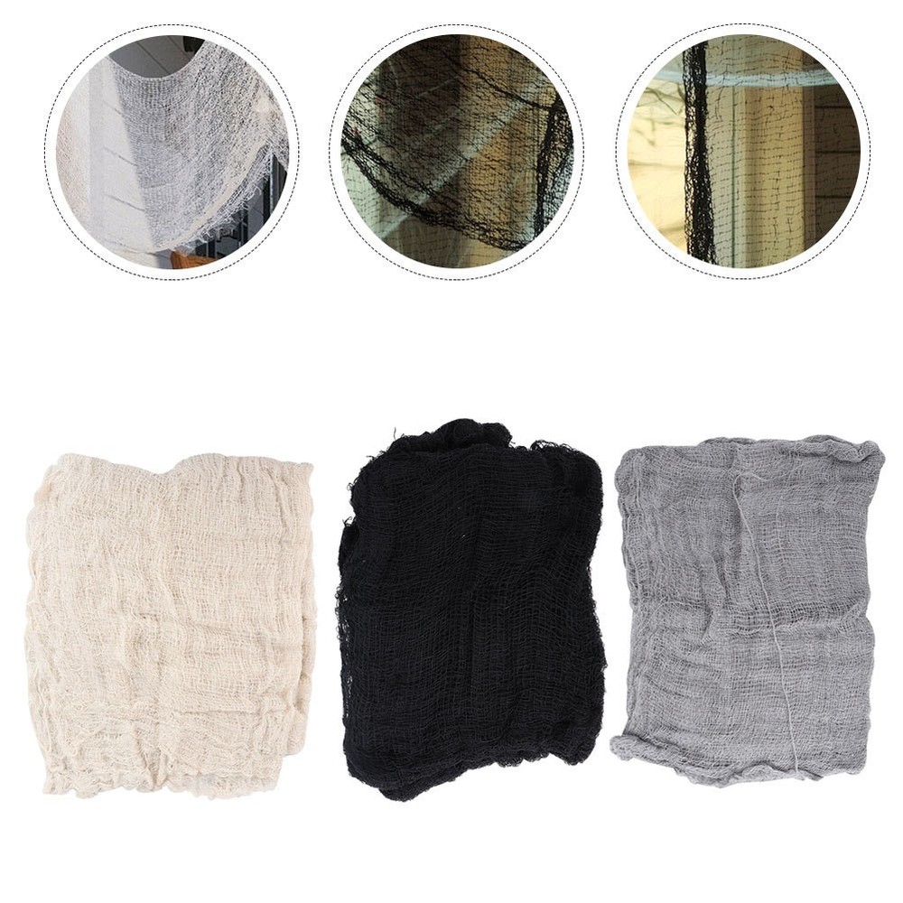 3Pcs Reusable Halloween Creepy Cloth Decorative Gauze for Indoor Outdoor Decor