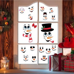 43 PCS Snowman Face Stickers for Crafts 7.87 Inches X 11.81 Inches, Red