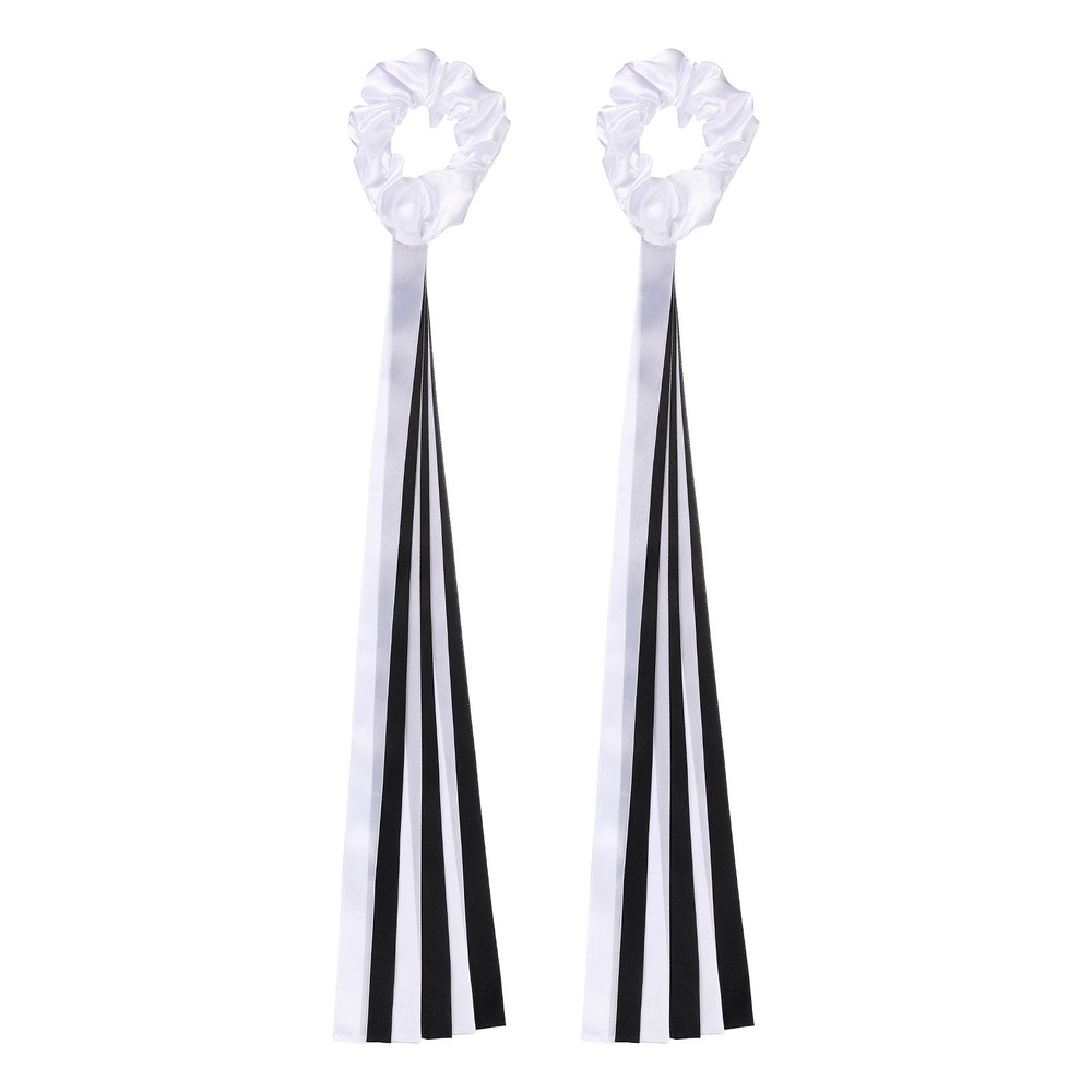 Rainbow Dance Ribbons, Wrist Streamers 20″ & 2 Pcs & Black & White