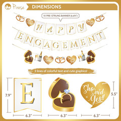 Happy Engagement Banner, Just Engaged Banner, Happy Engagement Decorations | Jus