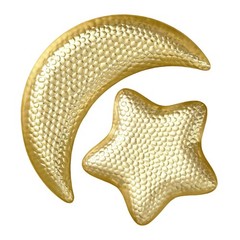2 Pcs Hammered Star and Moon Fruit Plate Eid Mubarak Decorations for Table