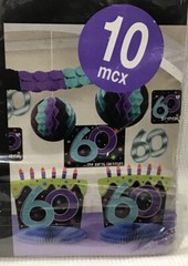 60th birthday decorations kit Unisex 10 Pc. Decoration + 35 Balloons 🎈 NEW