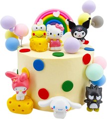 6 Pack Cute Lovely Characters Figurines for Kids Birthday Party Supplies Anime