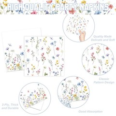 LINHAXM 175 PCS Spring Wildflower Party Decorations include Pink, White