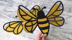 Set of 6 Large Bee Cutouts Birthday Decor, Bee Theme Party, Large & Small Bee