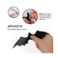 Coogam 60PCS Halloween Bats Decoration, 4 Different Sizes Realistic PVC Black…