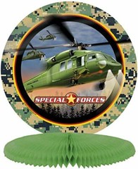 Special Forces Birthday Party Centerpiece 10″ Honeycomb Army/Helicopter/Military