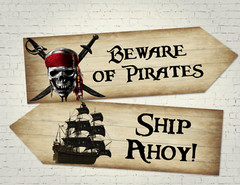 Set of 4 Pirate Large Party Decoration Arrows