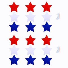 FAZHBARY 2 Pack Felt Star Garland Red White Blue Banner