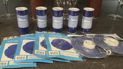 (5) (ROYAL BLUE) GLIMMER TULLE (4) PUFF BALLS & (2) PAPER LANTERN DECORATIONS