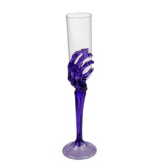 S/3 Skeleton Hands Champagne Plastic Glass Flutes Wine Halloween Bar Prop Party