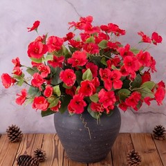 Flexible Stem Artificial Hibiscus Silk Flower for Outdoor Porch Decoration