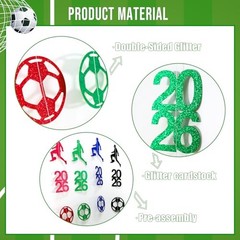 4Pcs World Soccer Hanging Garland Decor – Party Decorations, Global 2026 Soccer