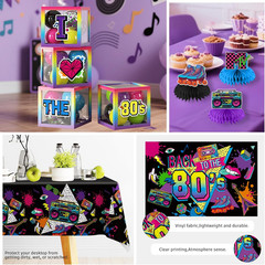 277Pcs 80S Party Decorations Serves 25, All-In-One Set with Back to the 80’S Bac