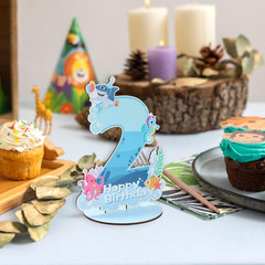 Sea Animals 2Nd Birthday Number Sign Centerpiece Kids 2Nd Birthday Party Decorat