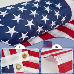 Weather-Resistant 12.5» x 18» American Flag – Celebrate Patriotism -Round