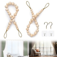 Functional Decorative Wooden Bead Tiebacks Set of 2 Your Drapery Needs