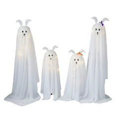 Light-Up Standing Ghostly Dogs Halloween Decoration – Set of 4 – Morris Costumes