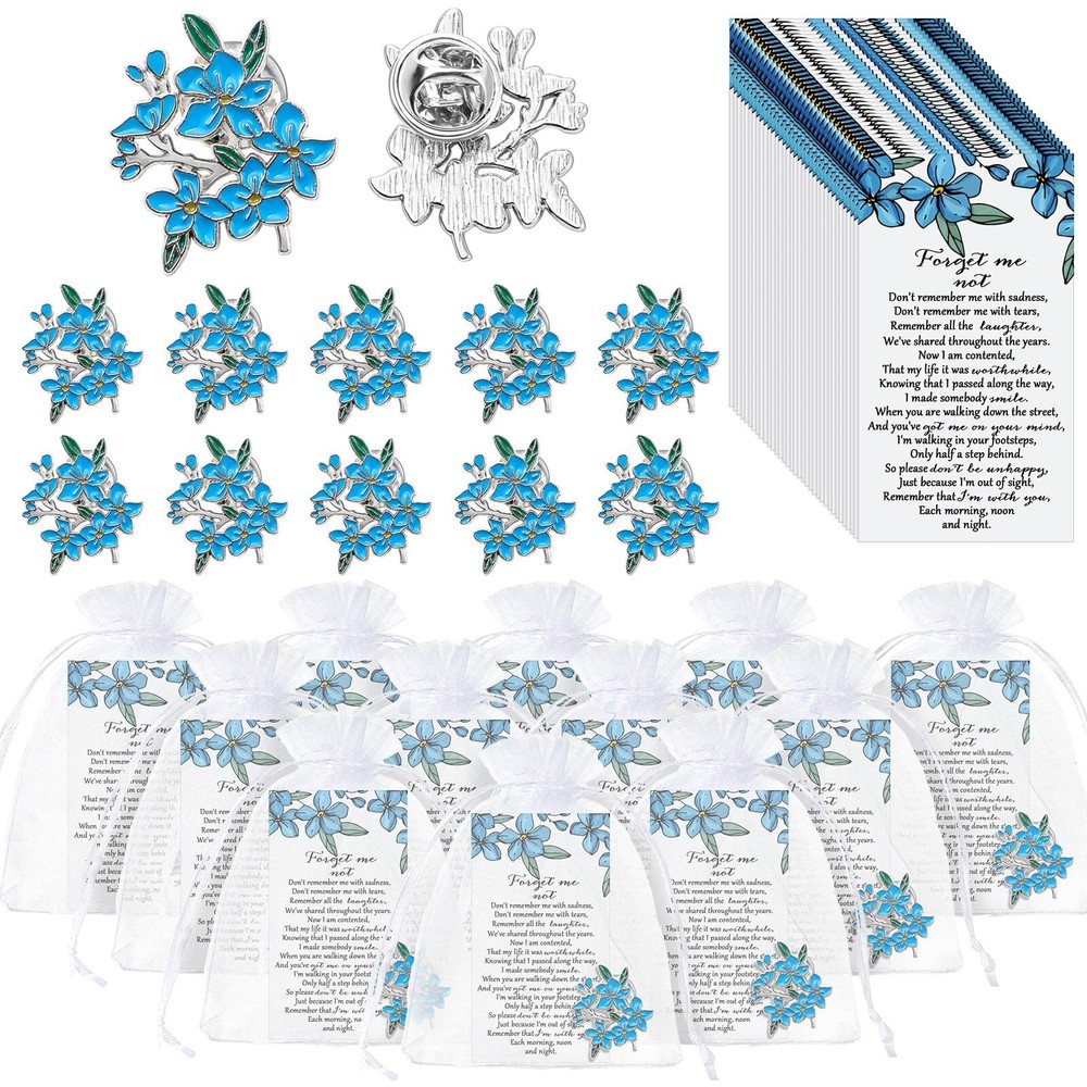 Sasylvia Memorial Pins Bulk Celebration of Life Funeral Favors Flower Brooche…