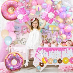 131Pcs Donut Birthday Party Decorations Supplies for Girls, Donut Balloon Gar…