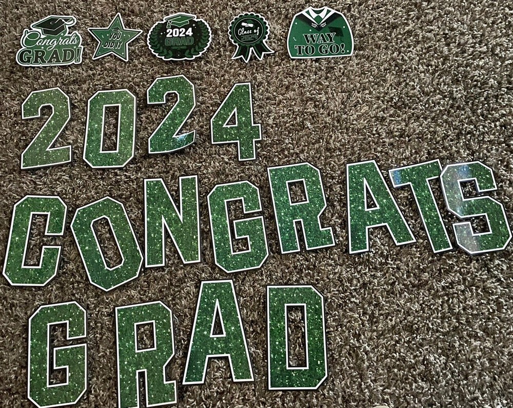 Graduation Decorations (Garage Door Magnets, Door Banners, and Two Bowls)