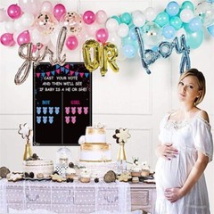 Gender Reveal Balloon Arch Kit 173 Pcs Black Balloon 36 Inch Voting Board Game