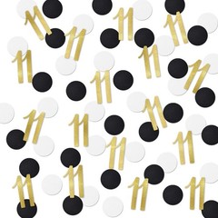 200 PCS Gold Glitter Number 11 Table Confetti 11th Birthday Anniversary Decor