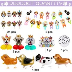 39 Pcs Dog Birthday Decorations Dog Birthday Party Supplies Puppy Party Favor…