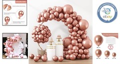 129pcs Rose Gold Balloon Kit – Perfect for Celebrations & Decor