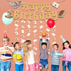 Magic Theme Happy Birthday Banner Wizard Vintage Letter Garlands Birthday