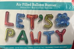 Pet Party ‘Let’s Pawty’ Balloon Banner (10 x 20″ Balloons) BRAND NEW UNOPENED
