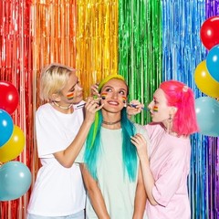 Rainbow Party Decorations, 2 Pack 3.3×6.6ft Pride Decorations, Cartoon