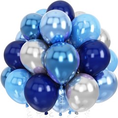 Blue and Silver Balloons, Graduation Balloons Pearl Royal Navy Blue Latex Bal…