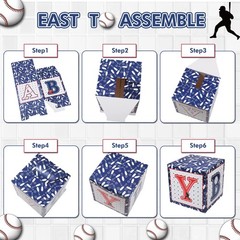 4 Pcs Red White and Blue Baby Boxes with Letters for 4th of July 250th Annive…