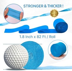 Blue Green and Lime Crepe Paper Streamers 6 Rolls Ideal for Parties