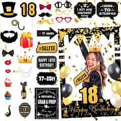 LaVenty Black Gold Glitter 50th Birthday Party Photo Booth Props 50th Birthday P