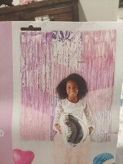 BIRTHDAY Luminous IRIDESCENT FOIL FRINGE BACKDROP (1) Birthday Party 4ft x 3ft