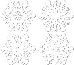 White Snowflake Cutouts – 24 Count Large Paper Snow Decorations for Winter Seaso
