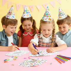 12 Pcs Birthday Party Hats Assorted Themes Cone Paper Headbands | Multiple…
