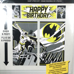 Batman Happy Birthday Wall Decorating Kit Giant 5-Piece Set 6′ x 5′ DC Comics