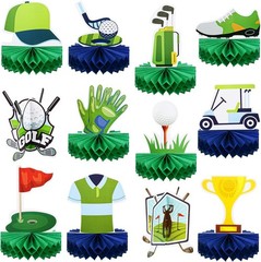 12Pcs Golf Honeycomb Centerpieces Birthday Shower Table Sports Party Decorations