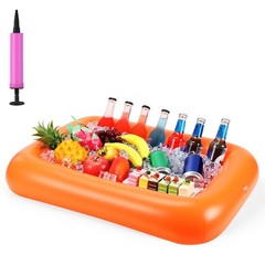 FillTouch Rectangular Inflatable Serving Bar Floating Drink Holder for Pool I…